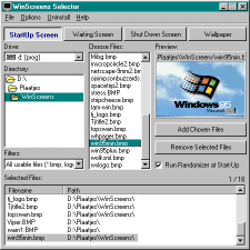 Screen shot of WinScreens Selector